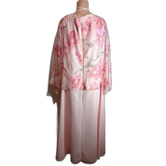 Onyx Nite By Wendye Chaitin Elegant Pink Floral Women's Gown Size 20W NEW - Picture 3 of 12